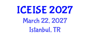 International Conference on Education and Instructional Systems Engineering (ICEISE) March 22, 2027 - Istanbul, Turkey International Conference on Education and Instructional Systems Engineering (ICEISE) March 22, 2027 - Istanbul, Turkey