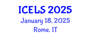 International Conference on Education and Learning Sciences (ICELS) January 18, 2025 - Rome, Italy