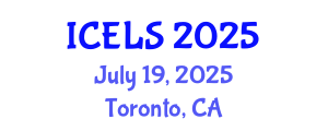 International Conference on Education and Learning Sciences (ICELS) July 19, 2025 - Toronto, Canada