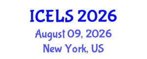International Conference on Education and Learning Sciences (ICELS) August 09, 2026 - New York, United States International Conference on Education and Learning Sciences (ICELS) August 09, 2026 - New York, United States