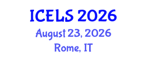 International Conference on Education and Learning Sciences (ICELS) August 23, 2026 - Rome, Italy International Conference on Education and Learning Sciences (ICELS) August 23, 2026 - Rome, Italy