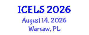 International Conference on Education and Learning Sciences (ICELS) August 14, 2026 - Warsaw, Poland International Conference on Education and Learning Sciences (ICELS) August 14, 2026 - Warsaw, Poland