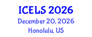 International Conference on Education and Learning Sciences (ICELS) December 20, 2026 - Honolulu, United States International Conference on Education and Learning Sciences (ICELS) December 20, 2026 - Honolulu, United States