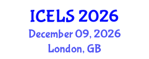 International Conference on Education and Learning Sciences (ICELS) December 09, 2026 - London, United Kingdom International Conference on Education and Learning Sciences (ICELS) December 09, 2026 - London, United Kingdom