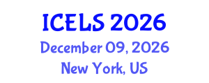 International Conference on Education and Learning Sciences (ICELS) December 09, 2026 - New York, United States International Conference on Education and Learning Sciences (ICELS) December 09, 2026 - New York, United States