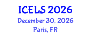 International Conference on Education and Learning Sciences (ICELS) December 30, 2026 - Paris, France International Conference on Education and Learning Sciences (ICELS) December 30, 2026 - Paris, France