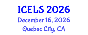 International Conference on Education and Learning Sciences (ICELS) December 16, 2026 - Quebec City, Canada International Conference on Education and Learning Sciences (ICELS) December 16, 2026 - Quebec City, Canada