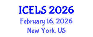International Conference on Education and Learning Sciences (ICELS) February 16, 2026 - New York, United States International Conference on Education and Learning Sciences (ICELS) February 16, 2026 - New York, United States