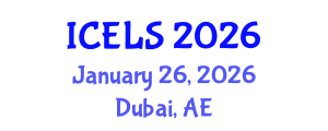 International Conference on Education and Learning Sciences (ICELS) January 26, 2026 - Dubai, United Arab Emirates International Conference on Education and Learning Sciences (ICELS) January 26, 2026 - Dubai, United Arab Emirates