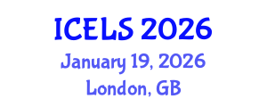 International Conference on Education and Learning Sciences (ICELS) January 19, 2026 - London, United Kingdom International Conference on Education and Learning Sciences (ICELS) January 19, 2026 - London, United Kingdom