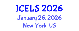 International Conference on Education and Learning Sciences (ICELS) January 26, 2026 - New York, United States International Conference on Education and Learning Sciences (ICELS) January 26, 2026 - New York, United States