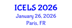 International Conference on Education and Learning Sciences (ICELS) January 26, 2026 - Paris, France International Conference on Education and Learning Sciences (ICELS) January 26, 2026 - Paris, France