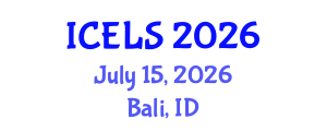 International Conference on Education and Learning Sciences (ICELS) July 15, 2026 - Bali, Indonesia International Conference on Education and Learning Sciences (ICELS) July 15, 2026 - Bali, Indonesia