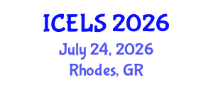 International Conference on Education and Learning Sciences (ICELS) July 24, 2026 - Rhodes, Greece International Conference on Education and Learning Sciences (ICELS) July 24, 2026 - Rhodes, Greece