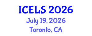 International Conference on Education and Learning Sciences (ICELS) July 19, 2026 - Toronto, Canada International Conference on Education and Learning Sciences (ICELS) July 19, 2026 - Toronto, Canada
