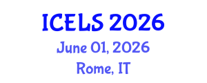 International Conference on Education and Learning Sciences (ICELS) June 01, 2026 - Rome, Italy International Conference on Education and Learning Sciences (ICELS) June 01, 2026 - Rome, Italy