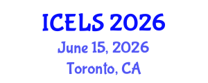 International Conference on Education and Learning Sciences (ICELS) June 15, 2026 - Toronto, Canada International Conference on Education and Learning Sciences (ICELS) June 15, 2026 - Toronto, Canada