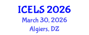 International Conference on Education and Learning Sciences (ICELS) March 30, 2026 - Algiers, Algeria International Conference on Education and Learning Sciences (ICELS) March 30, 2026 - Algiers, Algeria