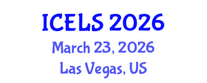 International Conference on Education and Learning Sciences (ICELS) March 23, 2026 - Las Vegas, United States International Conference on Education and Learning Sciences (ICELS) March 23, 2026 - Las Vegas, United States