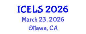 International Conference on Education and Learning Sciences (ICELS) March 23, 2026 - Ottawa, Canada International Conference on Education and Learning Sciences (ICELS) March 23, 2026 - Ottawa, Canada