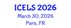 International Conference on Education and Learning Sciences (ICELS) March 30, 2026 - Paris, France International Conference on Education and Learning Sciences (ICELS) March 30, 2026 - Paris, France