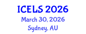 International Conference on Education and Learning Sciences (ICELS) March 30, 2026 - Sydney, Australia International Conference on Education and Learning Sciences (ICELS) March 30, 2026 - Sydney, Australia
