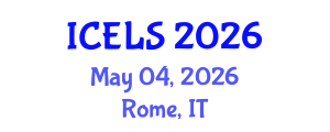 International Conference on Education and Learning Sciences (ICELS) May 04, 2026 - Rome, Italy International Conference on Education and Learning Sciences (ICELS) May 04, 2026 - Rome, Italy