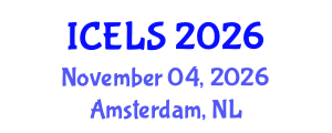 International Conference on Education and Learning Sciences (ICELS) November 04, 2026 - Amsterdam, Netherlands International Conference on Education and Learning Sciences (ICELS) November 04, 2026 - Amsterdam, Netherlands