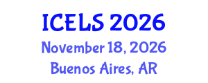International Conference on Education and Learning Sciences (ICELS) November 18, 2026 - Buenos Aires, Argentina International Conference on Education and Learning Sciences (ICELS) November 18, 2026 - Buenos Aires, Argentina