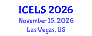International Conference on Education and Learning Sciences (ICELS) November 15, 2026 - Las Vegas, United States International Conference on Education and Learning Sciences (ICELS) November 15, 2026 - Las Vegas, United States
