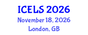 International Conference on Education and Learning Sciences (ICELS) November 18, 2026 - London, United Kingdom International Conference on Education and Learning Sciences (ICELS) November 18, 2026 - London, United Kingdom