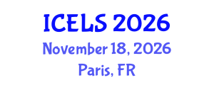 International Conference on Education and Learning Sciences (ICELS) November 18, 2026 - Paris, France International Conference on Education and Learning Sciences (ICELS) November 18, 2026 - Paris, France