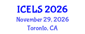 International Conference on Education and Learning Sciences (ICELS) November 29, 2026 - Toronto, Canada International Conference on Education and Learning Sciences (ICELS) November 29, 2026 - Toronto, Canada
