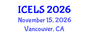 International Conference on Education and Learning Sciences (ICELS) November 15, 2026 - Vancouver, Canada International Conference on Education and Learning Sciences (ICELS) November 15, 2026 - Vancouver, Canada