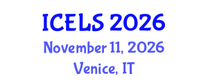 International Conference on Education and Learning Sciences (ICELS) November 11, 2026 - Venice, Italy International Conference on Education and Learning Sciences (ICELS) November 11, 2026 - Venice, Italy