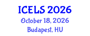 International Conference on Education and Learning Sciences (ICELS) October 18, 2026 - Budapest, Hungary International Conference on Education and Learning Sciences (ICELS) October 18, 2026 - Budapest, Hungary