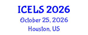 International Conference on Education and Learning Sciences (ICELS) October 25, 2026 - Houston, United States International Conference on Education and Learning Sciences (ICELS) October 25, 2026 - Houston, United States