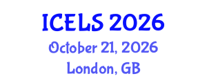 International Conference on Education and Learning Sciences (ICELS) October 21, 2026 - London, United Kingdom International Conference on Education and Learning Sciences (ICELS) October 21, 2026 - London, United Kingdom