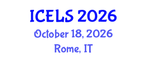 International Conference on Education and Learning Sciences (ICELS) October 18, 2026 - Rome, Italy International Conference on Education and Learning Sciences (ICELS) October 18, 2026 - Rome, Italy