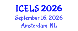 International Conference on Education and Learning Sciences (ICELS) September 16, 2026 - Amsterdam, Netherlands International Conference on Education and Learning Sciences (ICELS) September 16, 2026 - Amsterdam, Netherlands