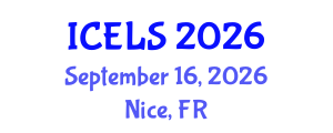 International Conference on Education and Learning Sciences (ICELS) September 16, 2026 - Nice, France International Conference on Education and Learning Sciences (ICELS) September 16, 2026 - Nice, France