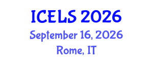 International Conference on Education and Learning Sciences (ICELS) September 16, 2026 - Rome, Italy International Conference on Education and Learning Sciences (ICELS) September 16, 2026 - Rome, Italy