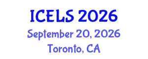 International Conference on Education and Learning Sciences (ICELS) September 20, 2026 - Toronto, Canada International Conference on Education and Learning Sciences (ICELS) September 20, 2026 - Toronto, Canada