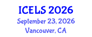 International Conference on Education and Learning Sciences (ICELS) September 23, 2026 - Vancouver, Canada International Conference on Education and Learning Sciences (ICELS) September 23, 2026 - Vancouver, Canada