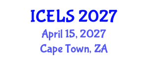 International Conference on Education and Learning Sciences (ICELS) April 15, 2027 - Cape Town, South Africa International Conference on Education and Learning Sciences (ICELS) April 15, 2027 - Cape Town, South Africa