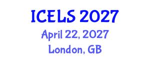 International Conference on Education and Learning Sciences (ICELS) April 22, 2027 - London, United Kingdom International Conference on Education and Learning Sciences (ICELS) April 22, 2027 - London, United Kingdom