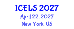 International Conference on Education and Learning Sciences (ICELS) April 22, 2027 - New York, United States International Conference on Education and Learning Sciences (ICELS) April 22, 2027 - New York, United States