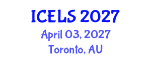 International Conference on Education and Learning Sciences (ICELS) April 03, 2027 - Toronto, Australia International Conference on Education and Learning Sciences (ICELS) April 03, 2027 - Toronto, Australia