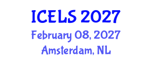 International Conference on Education and Learning Sciences (ICELS) February 08, 2027 - Amsterdam, Netherlands International Conference on Education and Learning Sciences (ICELS) February 08, 2027 - Amsterdam, Netherlands