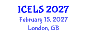 International Conference on Education and Learning Sciences (ICELS) February 15, 2027 - London, United Kingdom International Conference on Education and Learning Sciences (ICELS) February 15, 2027 - London, United Kingdom
